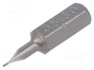 Screwdriver bit; slot; 3x0.5mm; Overall len: 25mm FELO