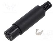 Connector: DIN mini; plug; female; PIN: 4; with strain relief; 100V 