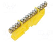 Connector: terminal block; for DIN rail mounting; yellow; ways: 1 PAWBOL