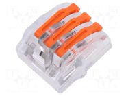 Quick splice; 32A; 450V; for cable; spring clamp; 0.5÷4mm2; ways: 1 PAWBOL