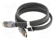 Cable; HDMI 2.0,flat; HDMI plug,both sides; PVC; textile; Len: 1m VENTION