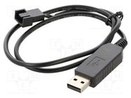 Wire: for fan supplying; Plug: straight; 0.6m; 4pin,USB A Akasa