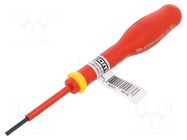 Screwdriver; insulated; slot; 2.5x0.4mm; Blade length: 50mm; 1kVAC FACOM