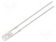 LED; 3mm; blue; 1560÷2180mcd; 30°; Front: convex; 12V; No.of term: 2 OPTOSUPPLY