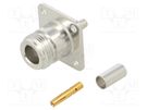 Socket; N; female; straight; 50Ω; crimped; PTFE; gold-plated AMPHENOL RF