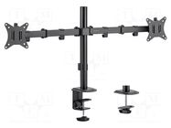 Monitor holder; 9kg; 17÷32"; Arm len: 376mm; for two monitors LOGILINK