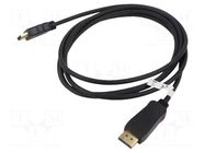 Cable; DisplayPort plug,HDMI plug; 2m; black Goobay