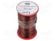 Coil wire; double coated enamelled; 1.1mm; 0.5kg; -65÷200°C INDEL