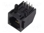 Connector: RJ12; socket; PIN: 6; 6p6c; on PCBs,PCB snap; THT ADAM TECH