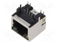 Socket; RJ45; PIN: 8; shielded,with LED; Layout: 8p8c; THT ADAM TECH