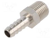 Threaded fitting; connector pipe; nickel plated brass; 8mm PNEUMAT