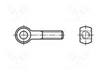 Lifting eye bolt; M16x80; Head: eye; steel; zinc; DIN 444A; 16mm BOSSARD