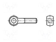 Lifting eye bolt; M10x120; Head: eye; steel; zinc; DIN 444A; 10mm BOSSARD