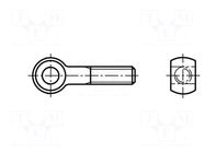 Lifting eye bolt; M10x50; Head: eye; steel; zinc; DIN 444A; 10mm BOSSARD