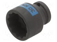 Socket; socket spanner,impact; 30mm; 1/2"; short KING TONY