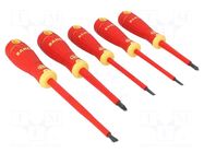 Kit: screwdrivers; insulated; Pozidriv®,slot; BahcoFit; 5pcs. BAHCO