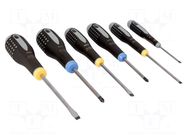 Kit: screwdrivers; Pozidriv®,slot; ERGO®; 6pcs. BAHCO