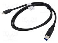 Cable; USB 3.1; USB B plug,USB C plug; nickel plated; 1m; black DIGITUS