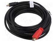Cable; HDMI 1.3,with amplifier; HDMI plug,both sides; PVC; 10m DIGITUS