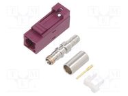 Connector: FAKRA; plug; female; for cable; crimped; -65÷165°C; 50Ω AMPHENOL RF