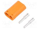 Plug; DC supply; LC; male; PIN: 2; for cable; soldering; orange; 20A AMASS