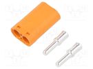 Plug; DC supply; LC; male; PIN: 2; for cable; soldering; orange; 30A AMASS