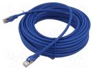 Patch cord; S/FTP; 6a; solid; Cu; LSZH; blue; 15m; 27AWG; Cablexpert GEMBIRD