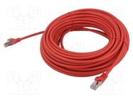 Patch cord; S/FTP; 6a; solid; Cu; LSZH; red; 30m; 27AWG; Øcable: 5.8mm GEMBIRD