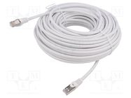Patch cord; S/FTP; 6a; solid; Cu; LSZH; white; 30m; 27AWG; Cablexpert GEMBIRD
