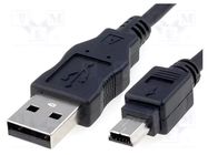 Cable; USB 2.0; USB A plug,USB B mini plug; 1.5m; black; Canon GOOBAY