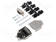 D-Sub; PIN: 9; plug; female; for cable; straight; soldering MH CONNECTORS