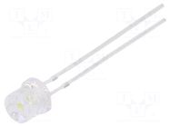 LED; white cold; 5mm; 2180÷2500mcd; 140°; Front: flat; 2.9÷3.4VDC OPTOSUPPLY