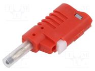 Connector: 4mm banana; plug; 36A; 30VAC; 60VDC; red; 58.6mm; 2.5mm2 ELECTRO-PJP