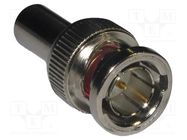 Connector: BNC; plug; male; straight; 75Ω; crimped; for cable; POM AMPHENOL RF