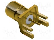 Socket; SMB; male; straight; 50Ω; SMT; for cable; PTFE; gold-plated AMPHENOL RF