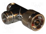 Adapter; N female,both sides; Insulation: PTFE; 50Ω; brass; 11GHz AMPHENOL RF