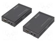 HDMI extender; HDBaseT™,HDCP 2.2,HDMI 1.4; black; metal; 40m DIGITUS