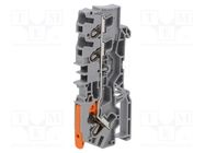 Splice terminal: rail; 0.5÷6mm2; ways: 1; terminals: 3; grey; 2104 WAGO