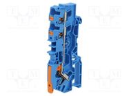 Splice terminal: rail; 0.5÷6mm2; ways: 1; terminals: 3; blue; 2104 WAGO