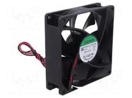 Fan: DC; axial; 12VDC; 92x92x25mm; 69.66m3/h; 40.7dBA; ball; 24AWG SUNON