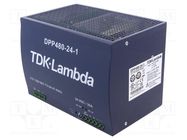 Power supply: switching; for DIN rail; 480W; 24VDC; 20A; 90÷264VAC TDK-LAMBDA