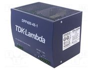 Power supply: switched-mode; for DIN rail; 480W; 48VDC; 10A; 90% TDK-LAMBDA