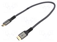 Cable; HDMI plug,both sides; PVC; textile; HDMI 2.0; 4K,UHD 2160p GOOBAY