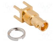 Connector: Micro BNC; socket; female; straight; 75Ω; THT; PTFE AMPHENOL RF