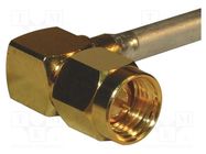 Connector: SMA; plug; male; angled 90°; 50Ω; soldering; for cable AMPHENOL RF