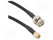 Cable; 50Ω; BNC male,SMA male; straight; 0.914m AMPHENOL RF