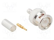 Plug; BNC; male; straight; 50Ω; crimped; for cable; PTFE; -65÷165°C AMPHENOL RF