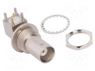 Connector: BNC; socket; female; angled 90°; 50Ω; THT; PTFE AMPHENOL RF