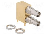 Connector: Micro BNC; socket; female; angled 90°; 75Ω; THT; PTFE AMPHENOL RF