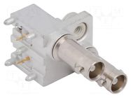 Connector: Micro BNC; socket; female; angled 90°; 75Ω; THT; PTFE AMPHENOL RF